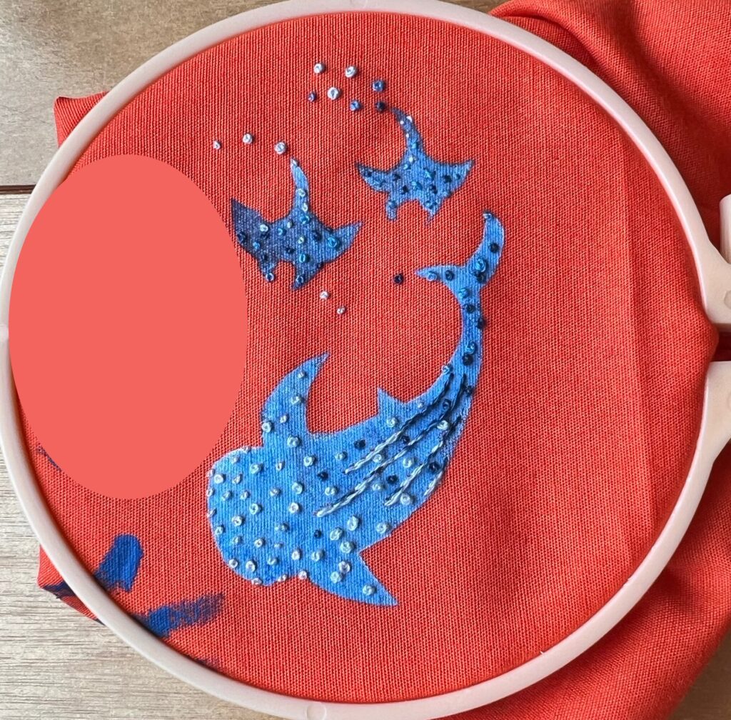 ジンベイザメ　マンタ　刺繍