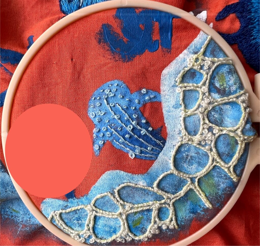 ジンベイザメ　海　刺繍