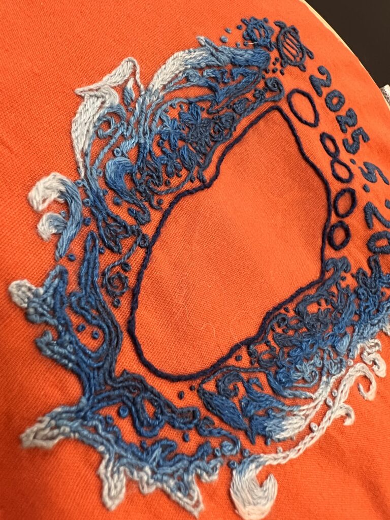 足形刺繍　海　ウミガメ　イルカ　ヒトデ　サンゴ