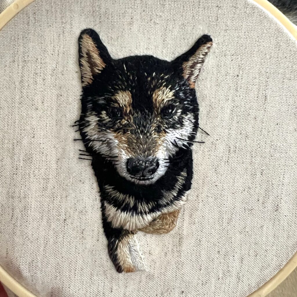 犬　いぬ　写真　刺繍　柴犬