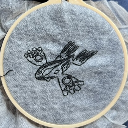 ポケモン　刺繍　カイオーガ